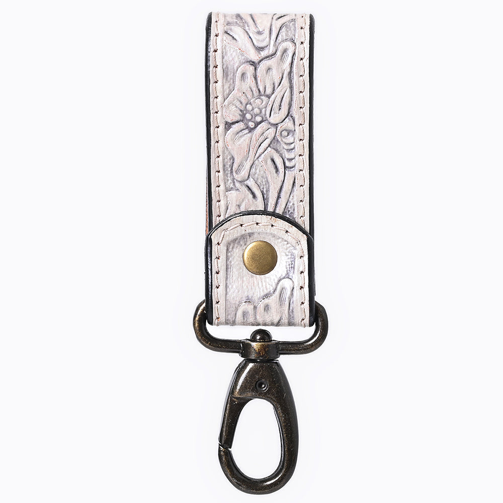 American Darling Hand Tooled Genuine Leather Wristlet Key Ring