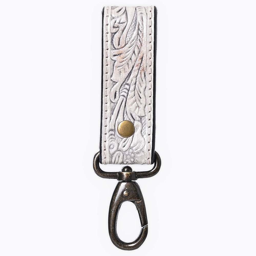 American Darling Hand Tooled Genuine Leather Wristlet Key Ring