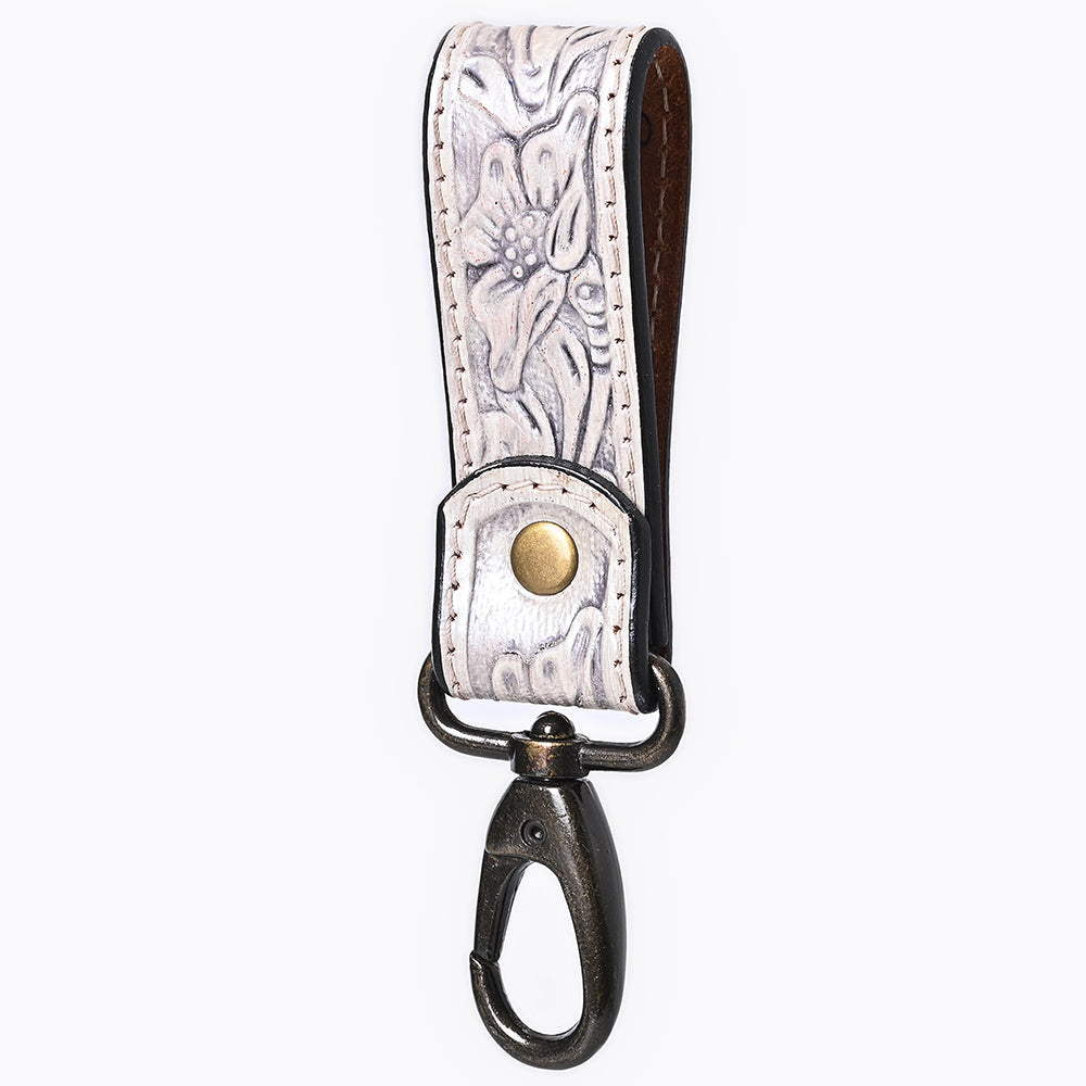 American Darling Hand Tooled Genuine Leather Wristlet Key Ring
