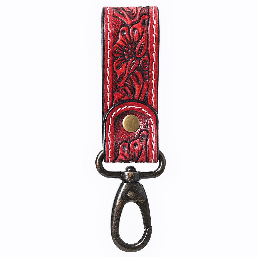 American Darling Hand Tooled Genuine Leather Wristlet Key Ring