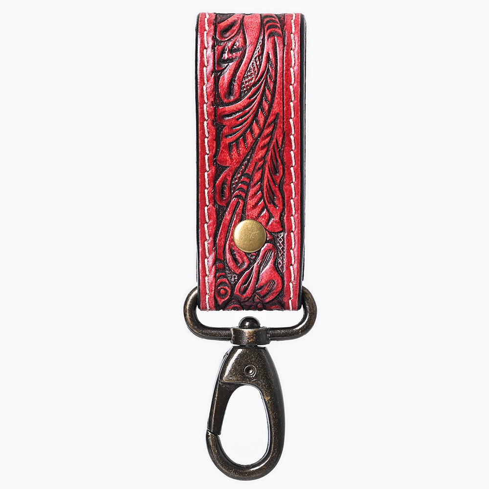 American Darling Hand Tooled Genuine Leather Wristlet Key Ring