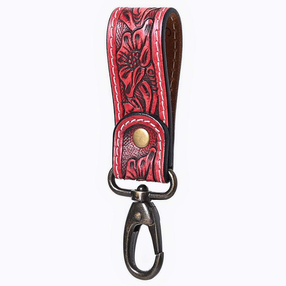 American Darling Hand Tooled Genuine Leather Wristlet Key Ring