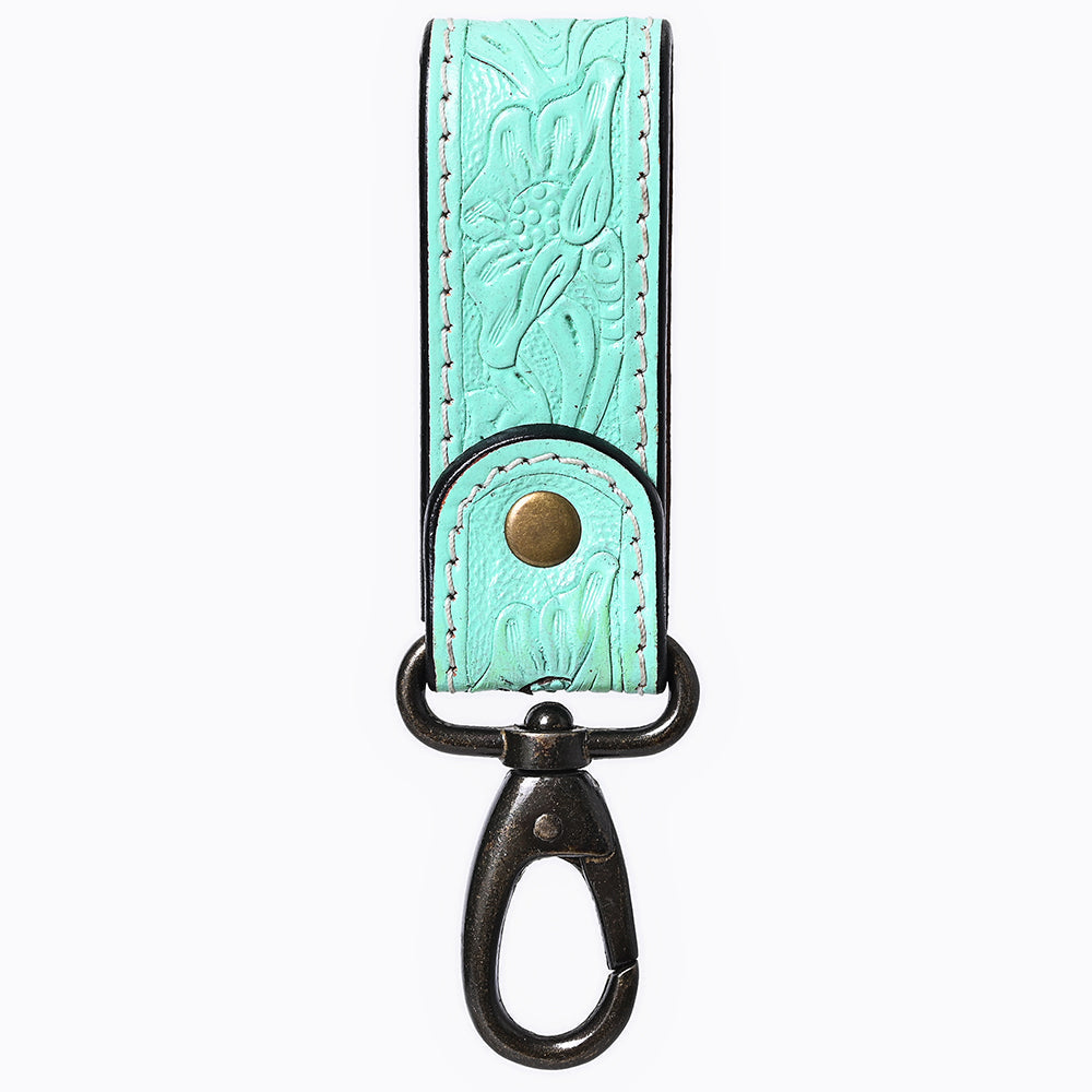 American Darling Hand Tooled Genuine Leather Wristlet Key Ring