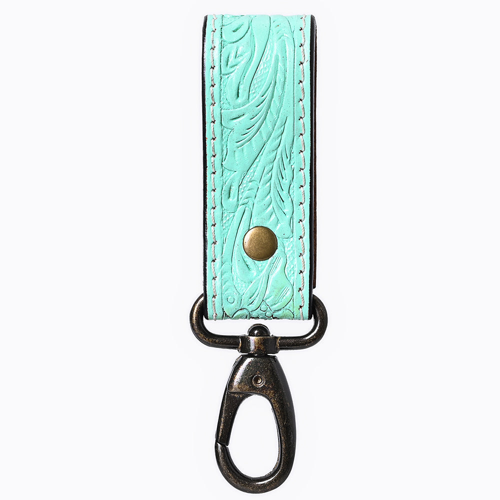 American Darling Hand Tooled Genuine Leather Wristlet Key Ring