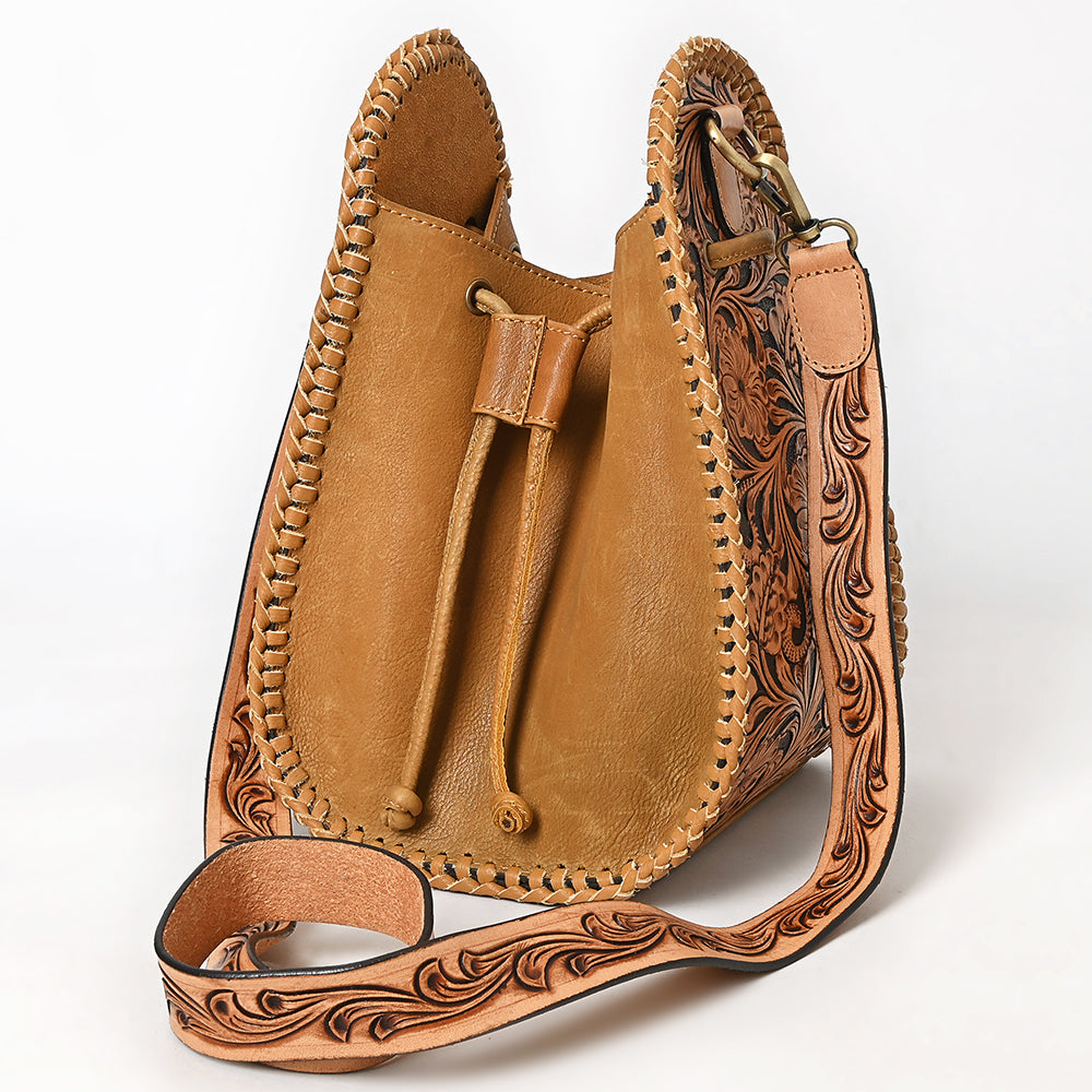 American Darling Bucket Hand Tooled Genuine Western Leather