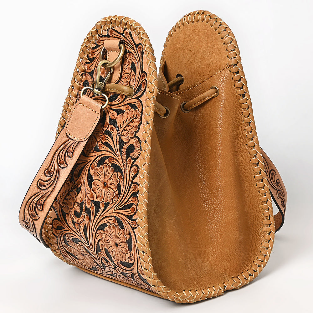 American Darling Bucket Hand Tooled Genuine Western Leather