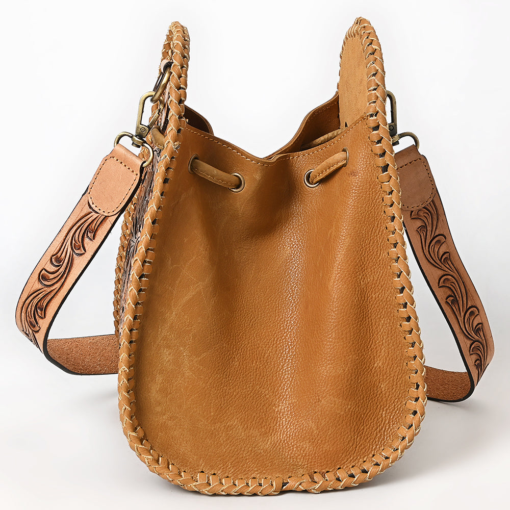 American Darling Bucket Hand Tooled Genuine Western Leather