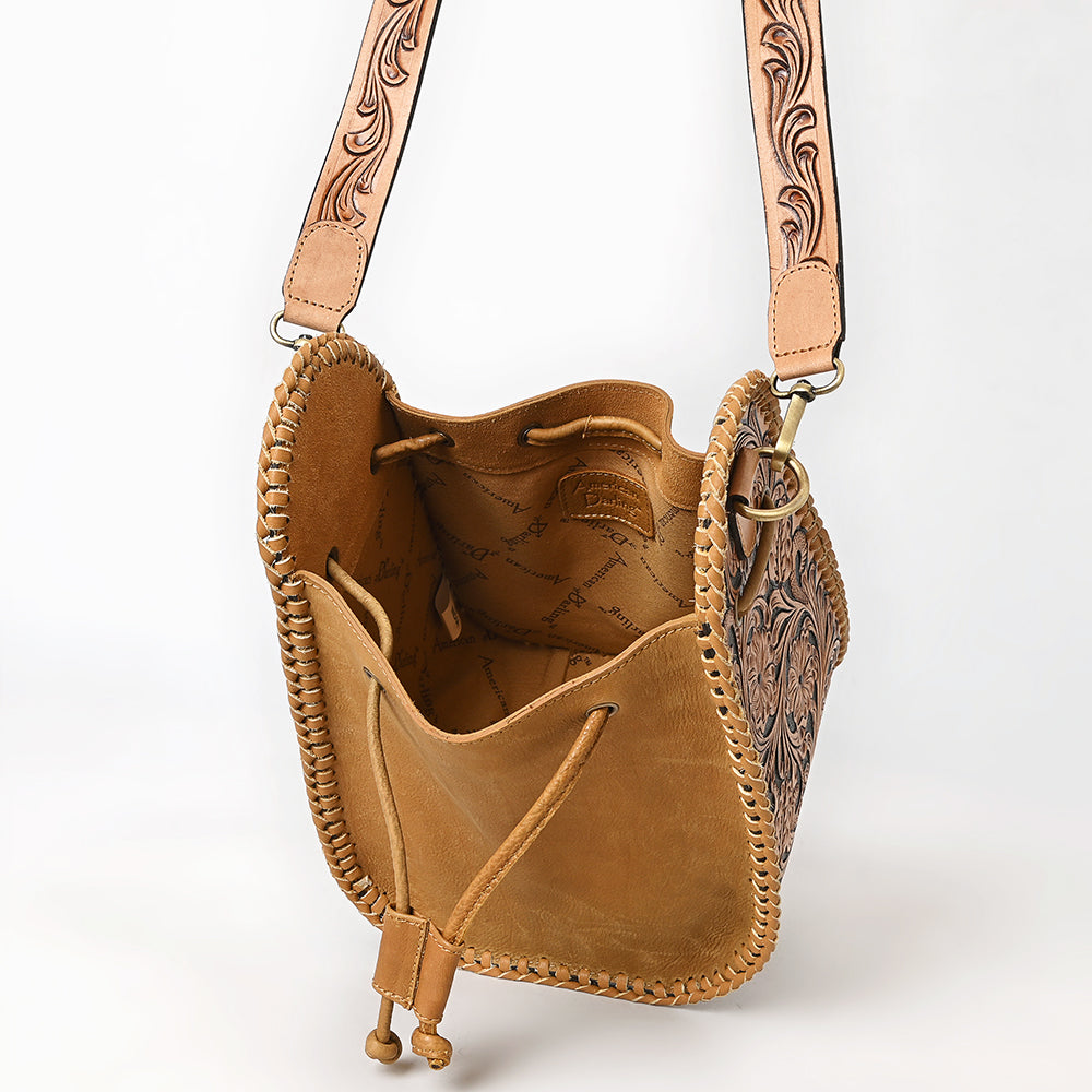 American Darling Bucket Hand Tooled Genuine Western Leather
