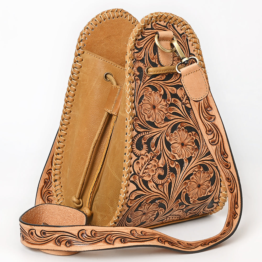American Darling Bucket Hand Tooled Genuine Western Leather