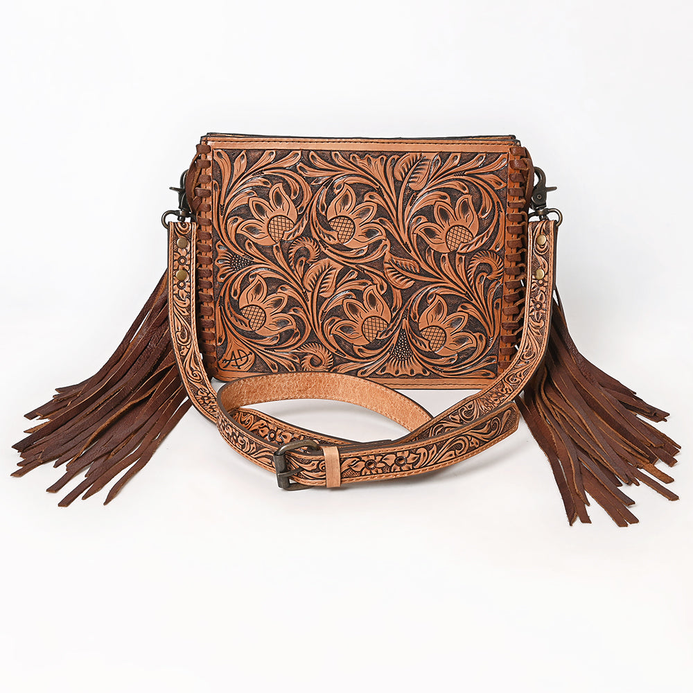 American Darling Messenger Hand Tooled Genuine Leather