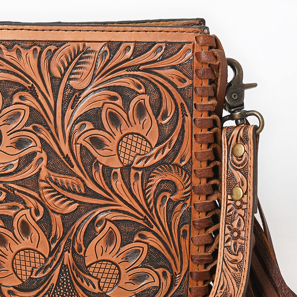 American Darling Messenger Hand Tooled Genuine Leather