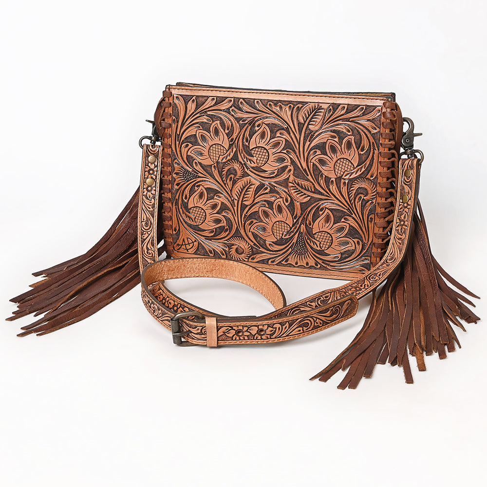 American Darling Messenger Hand Tooled Genuine Leather
