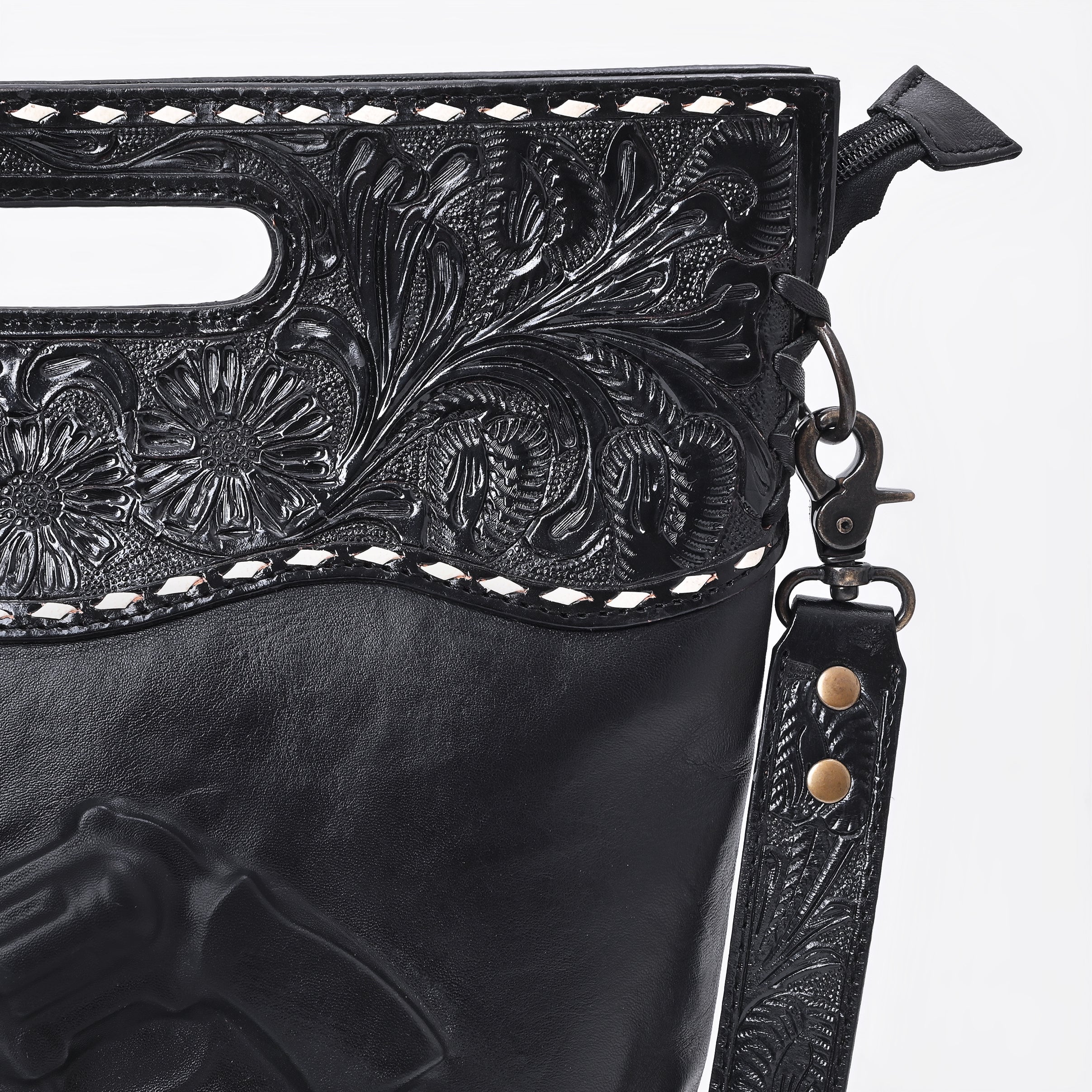American Darling Women's Clutch Bag Western Hand Tooled Genuine Leather Handbag