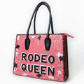 Never Mind Tote Hand Painted Genuine Cowhide Leather