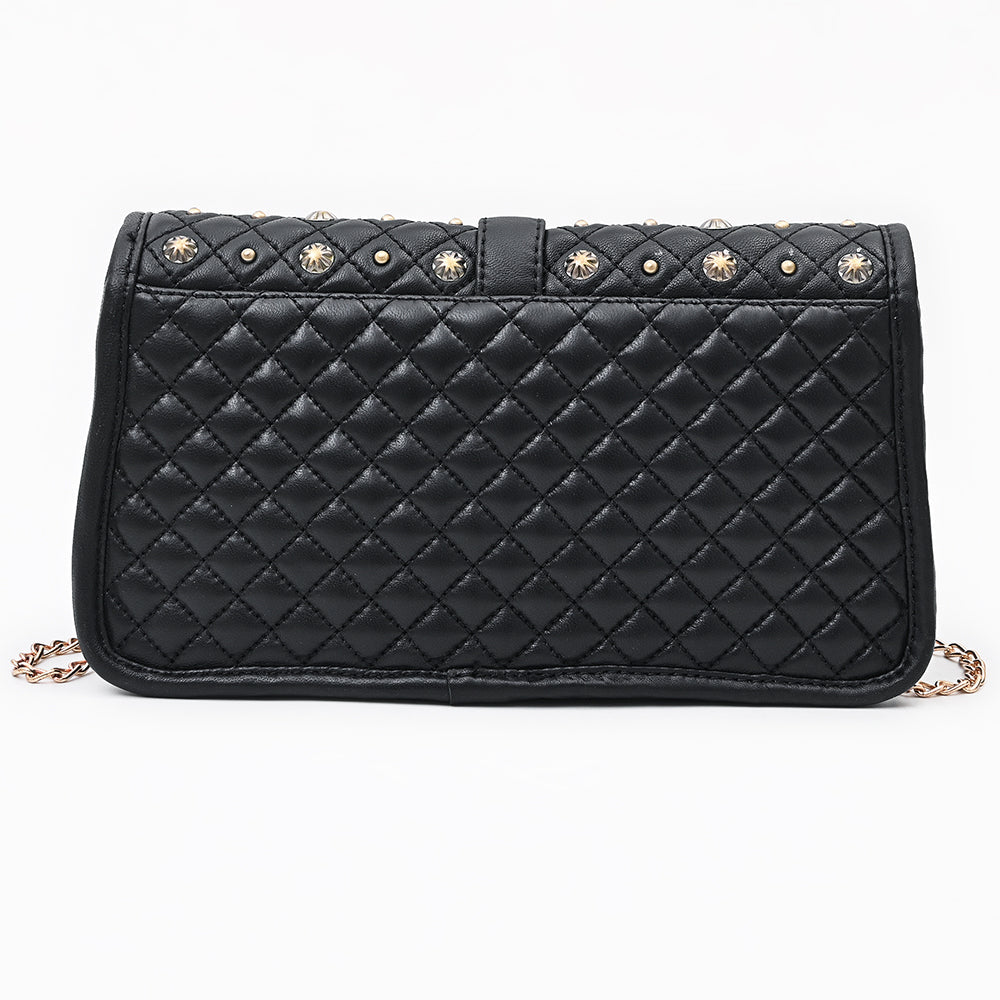 American Darling Cross body Bag Western Quilted Genuine Leather Purse with Rivets Concho and YKK Zipper for Women