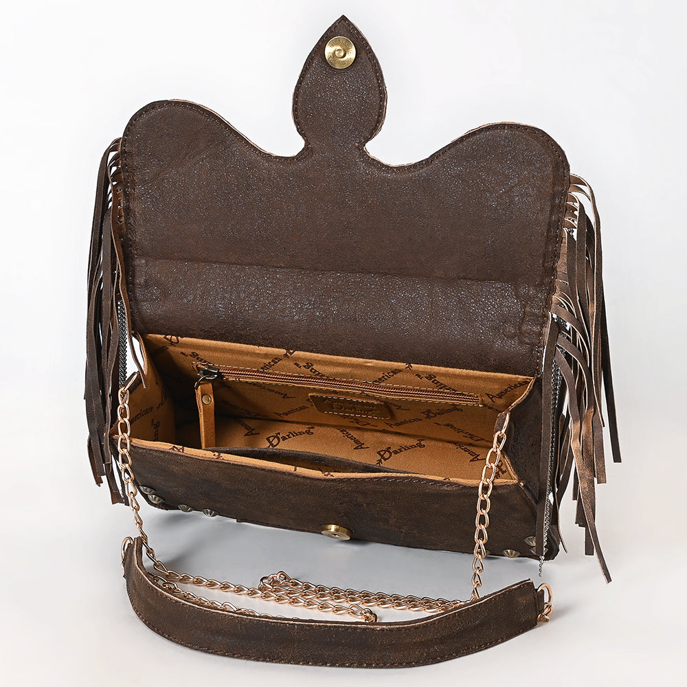 American Darling Crossbody Hand Tooled Genuine Leather