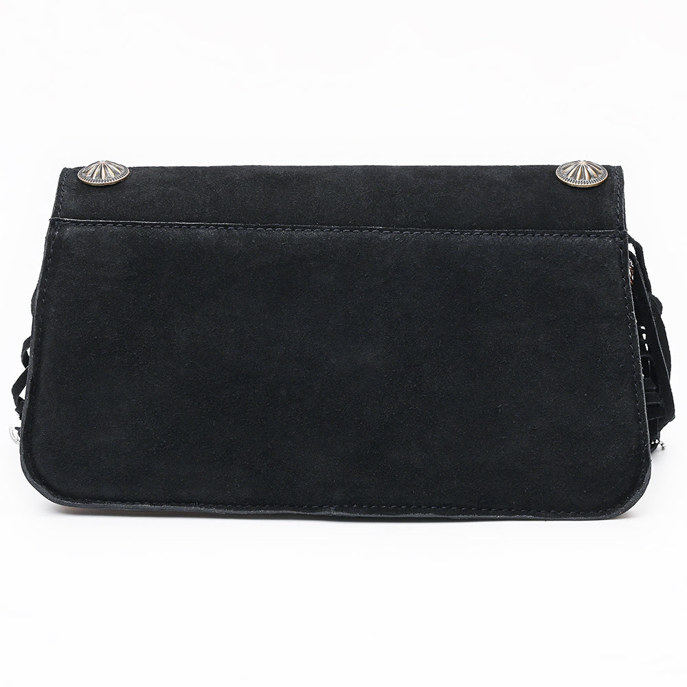 American Darling Cross body Bag Western Suede Genuine Leather Purse with Concho Fringes and YKK Zipper for Women