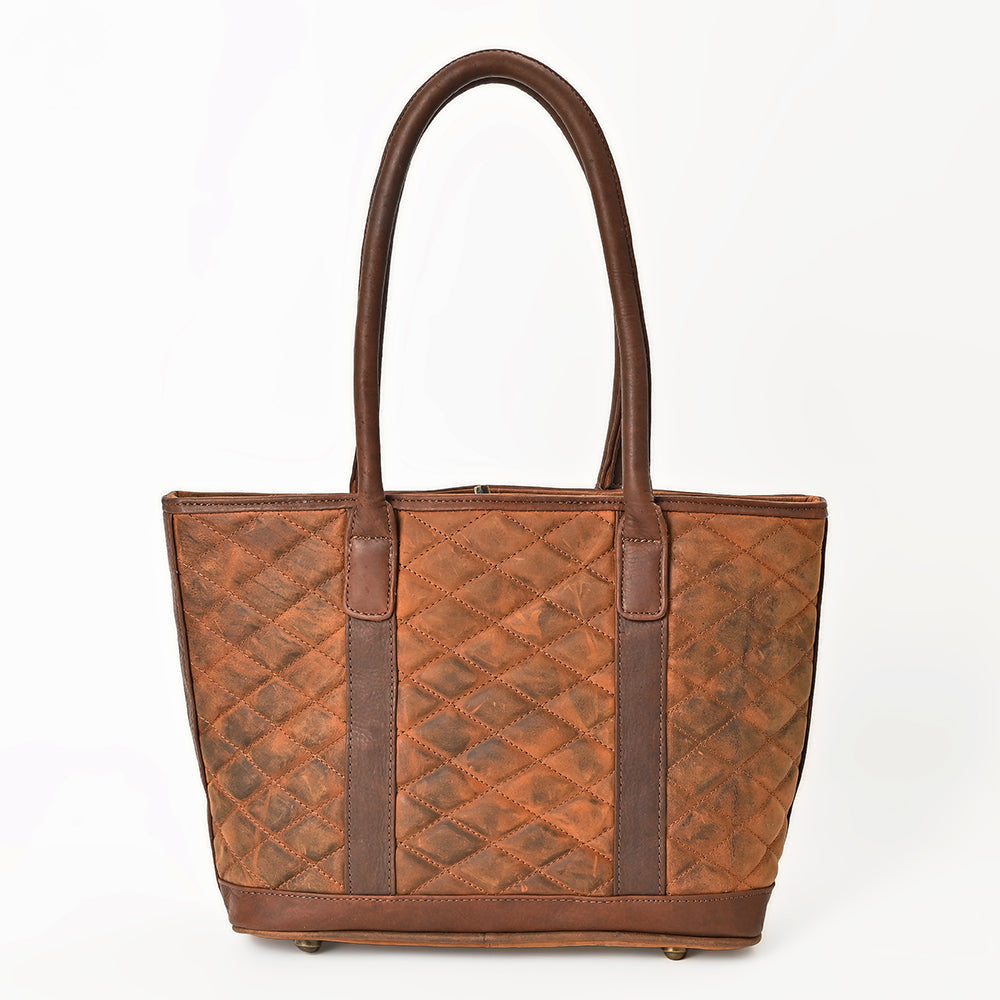 American Darling Tote Bag Western Quilted Genuine Leather Handbag with Hand-Stitched Accents and Premium YKK Zipper