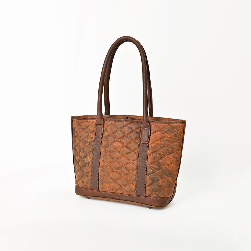 American Darling Tote Bag Western Quilted Genuine Leather Handbag with Hand-Stitched Accents and Premium YKK Zipper