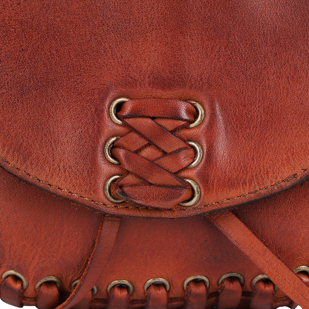 Spaghetti Western Vallero Handcrafted Leather Saddle Bag Premium Full Grain Crossbody Whipstitch Travel Purse