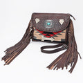 American Darling Women's Crossbody Bag Western Saddle Blanket Genuine Leather Handbag