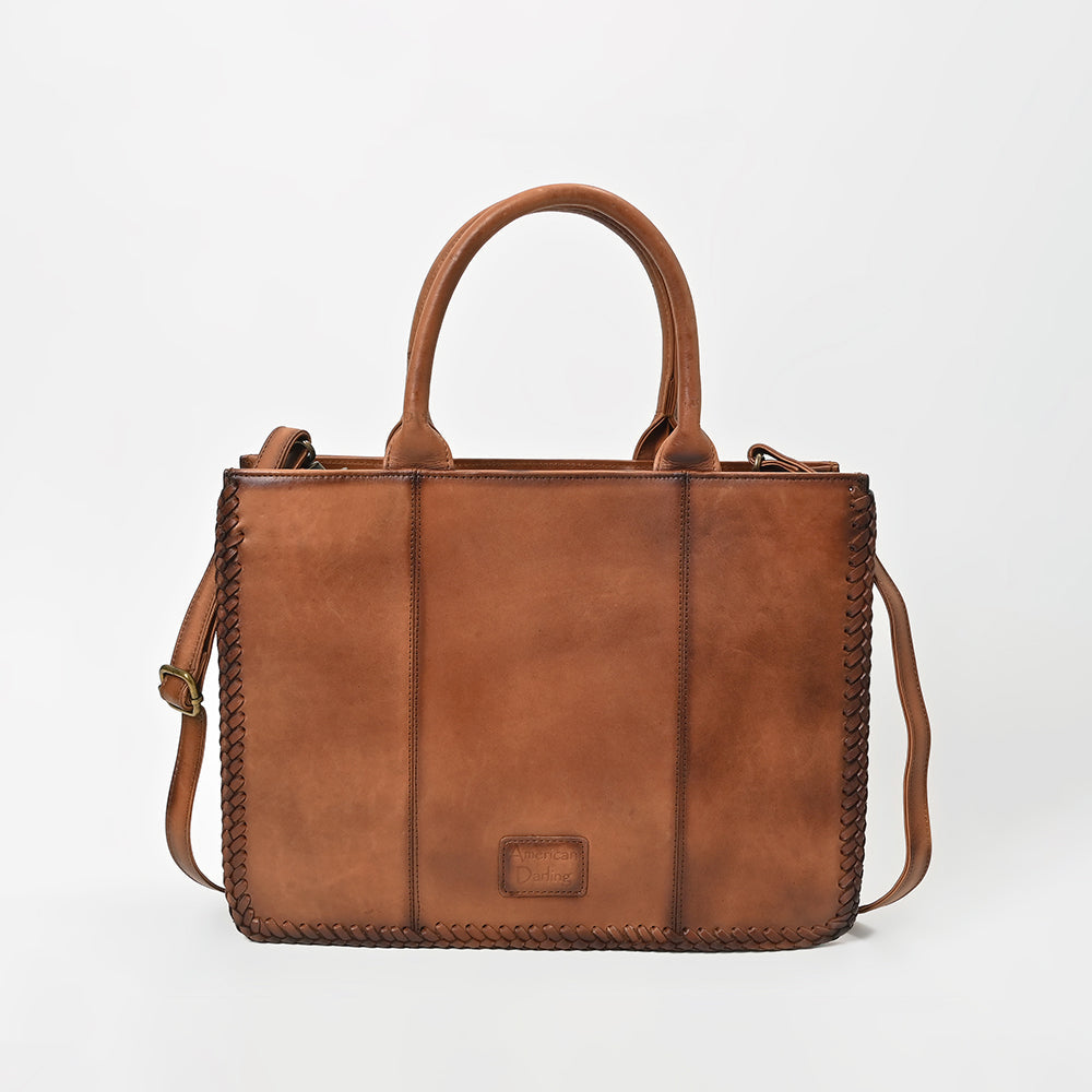 American Darling Premium Studded Leather Tote Bag with Dual Handles & Adjustable Strap – Stylish Western-Inspired