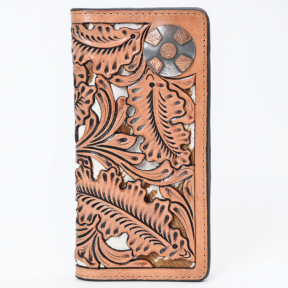 American Darling Wallet handbag Hand Tooled Floral Carved Genuine Leather Western Clutch for Women