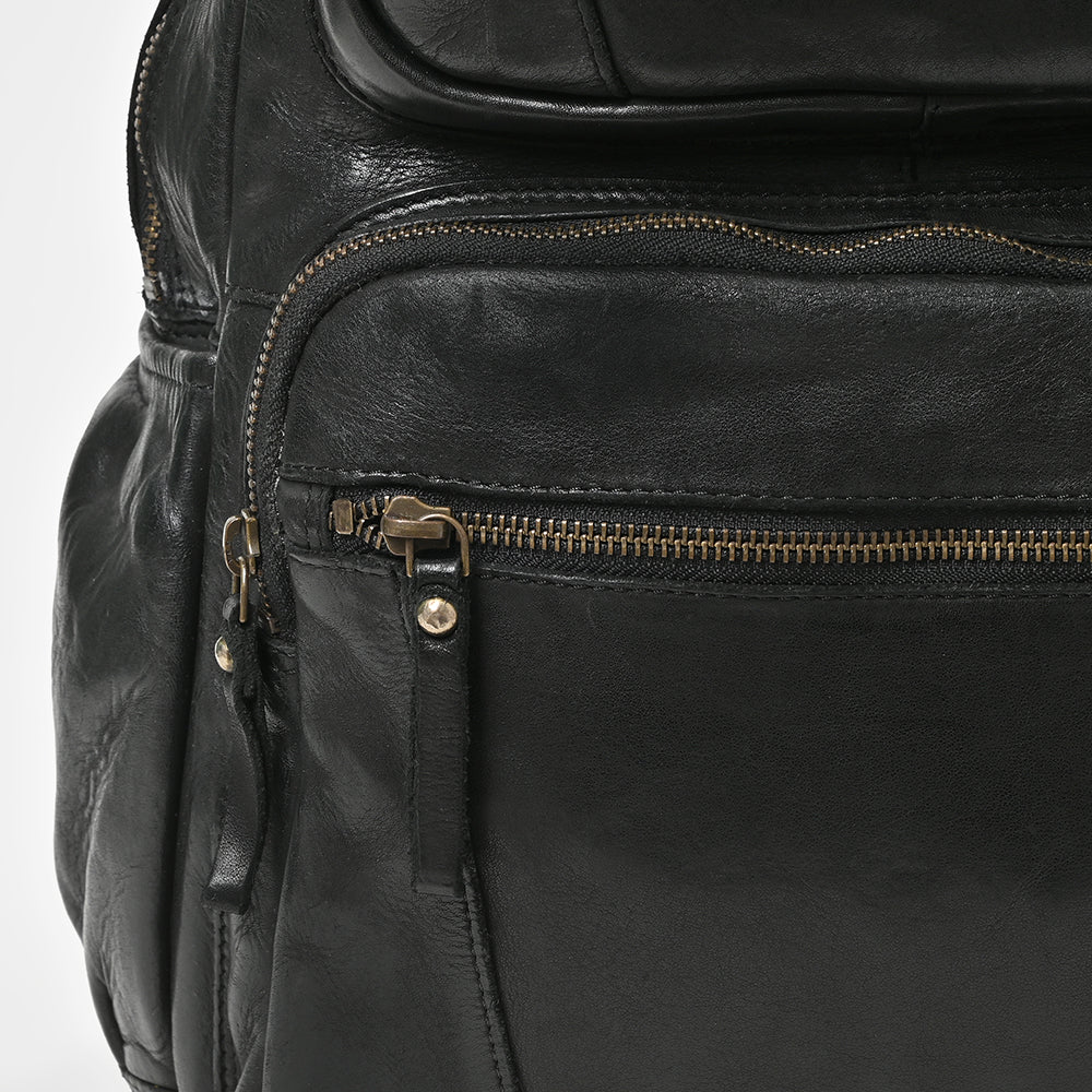 Spaghetti Western Vegetable Tanned Full Grain Genuine Leather Backpack for Travel & Laptop Bag for Men & Women YKK Zippers