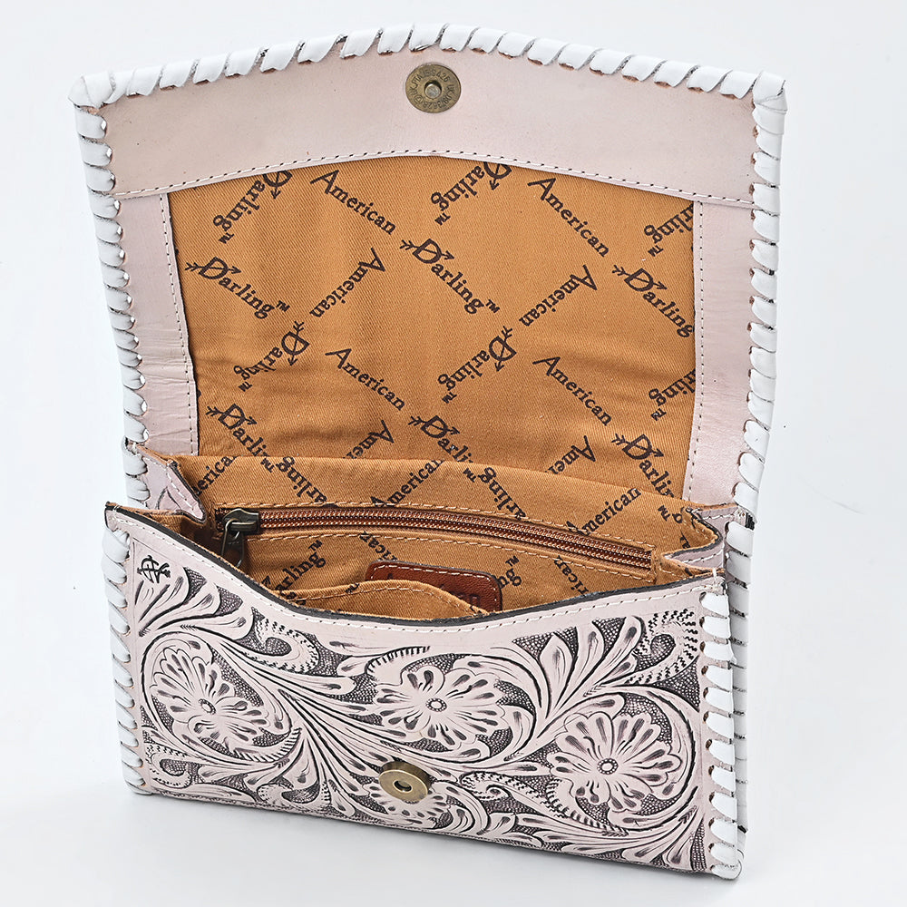American Darling Women's Crossbody Western Hand Tooled Genuine Leather Handbag