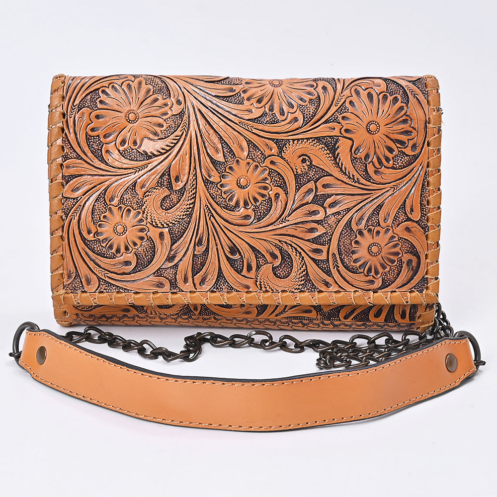 American Darling Women's Crossbody Western Hand Tooled Genuine Leather Handbag