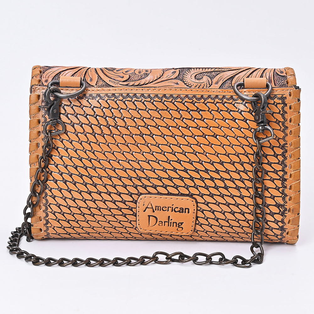 American Darling Women's Crossbody Western Hand Tooled Genuine Leather Handbag