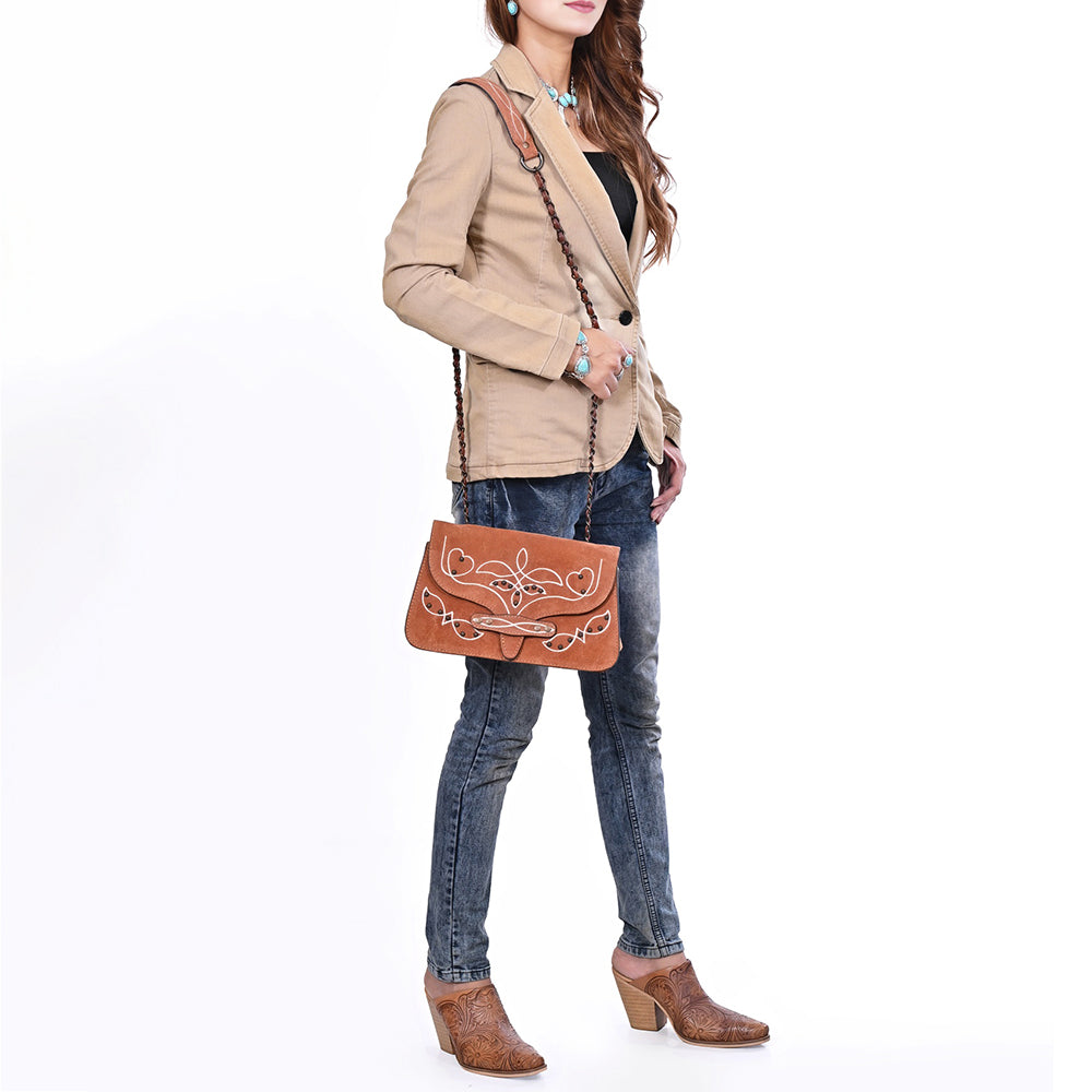 American Darling Women's Crossbody Bag Western Suede Genuine Leather Handbag and Ladies Purse