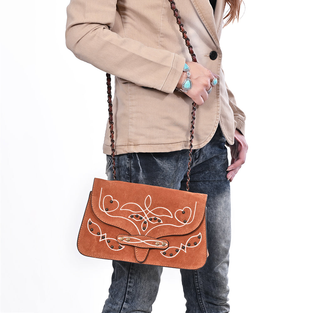 American Darling Women's Crossbody Bag Western Suede Genuine Leather Handbag and Ladies Purse