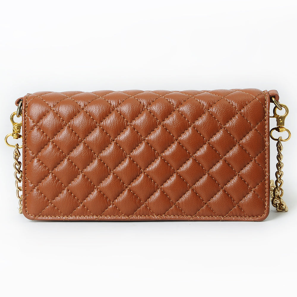 Never Mind Organiser Quilted Vintage Handmade Genuine Cowhide Leather