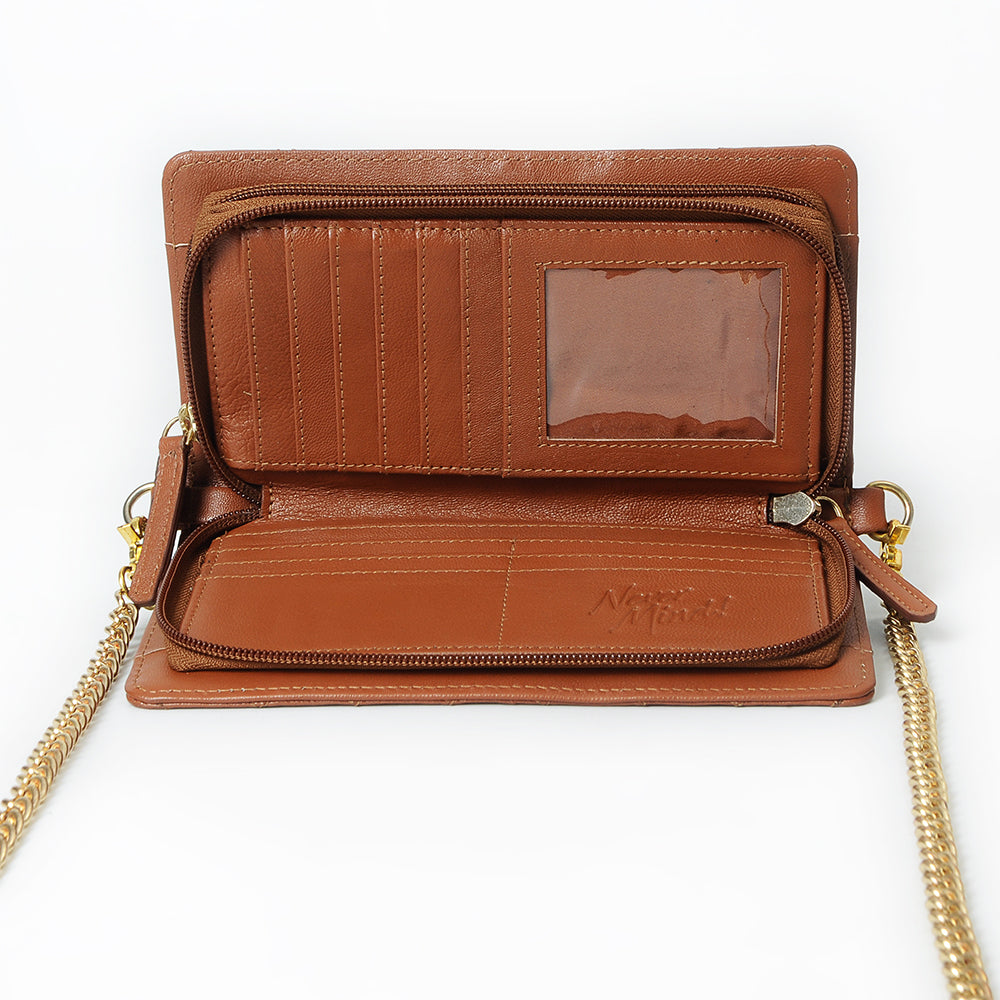 Never Mind Organiser Quilted Vintage Handmade Genuine Cowhide Leather