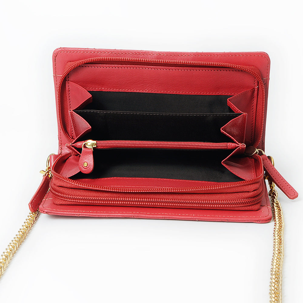 Never Mind Organiser Quilted Vintage Handmade Genuine Cowhide Leather