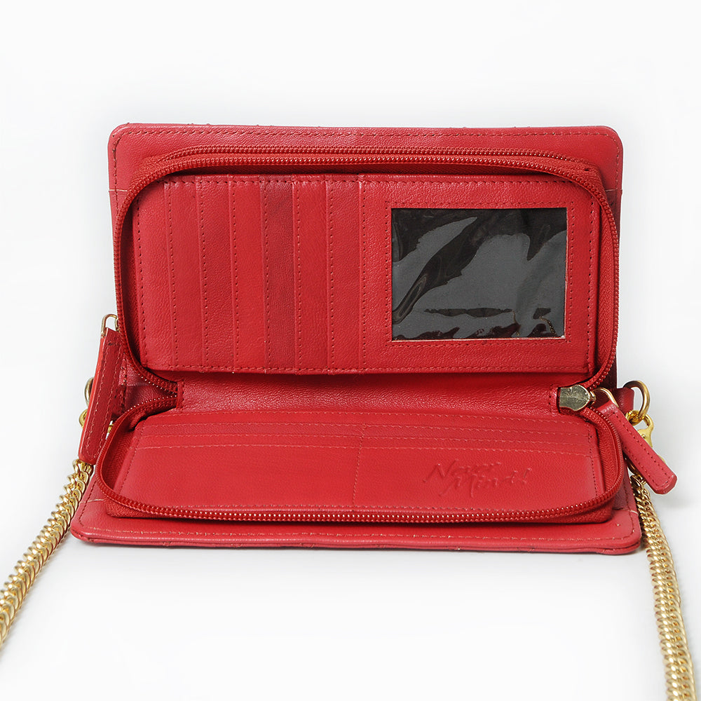 Never Mind Organiser Quilted Vintage Handmade Genuine Cowhide Leather