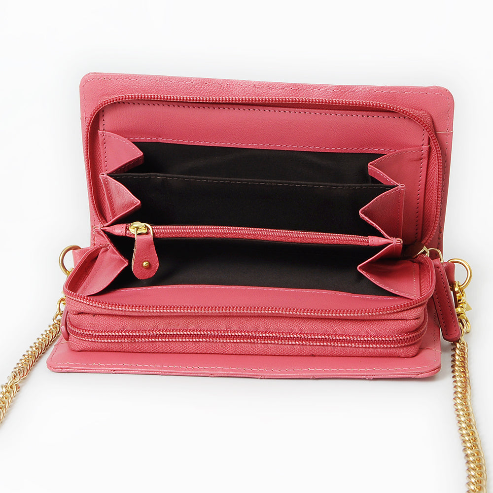 Never Mind Organiser Quilted Vintage Handmade Genuine Cowhide Leather