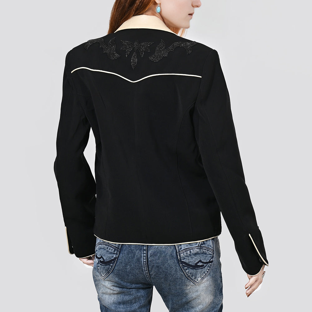 American Darling Genuine Suede Embroidered leather Jacket ladies Girl Black