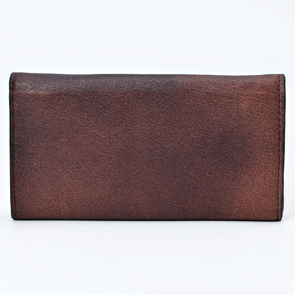 American Darling Women's Wallet Western Hand Tooled Genuine Leather Handbag
