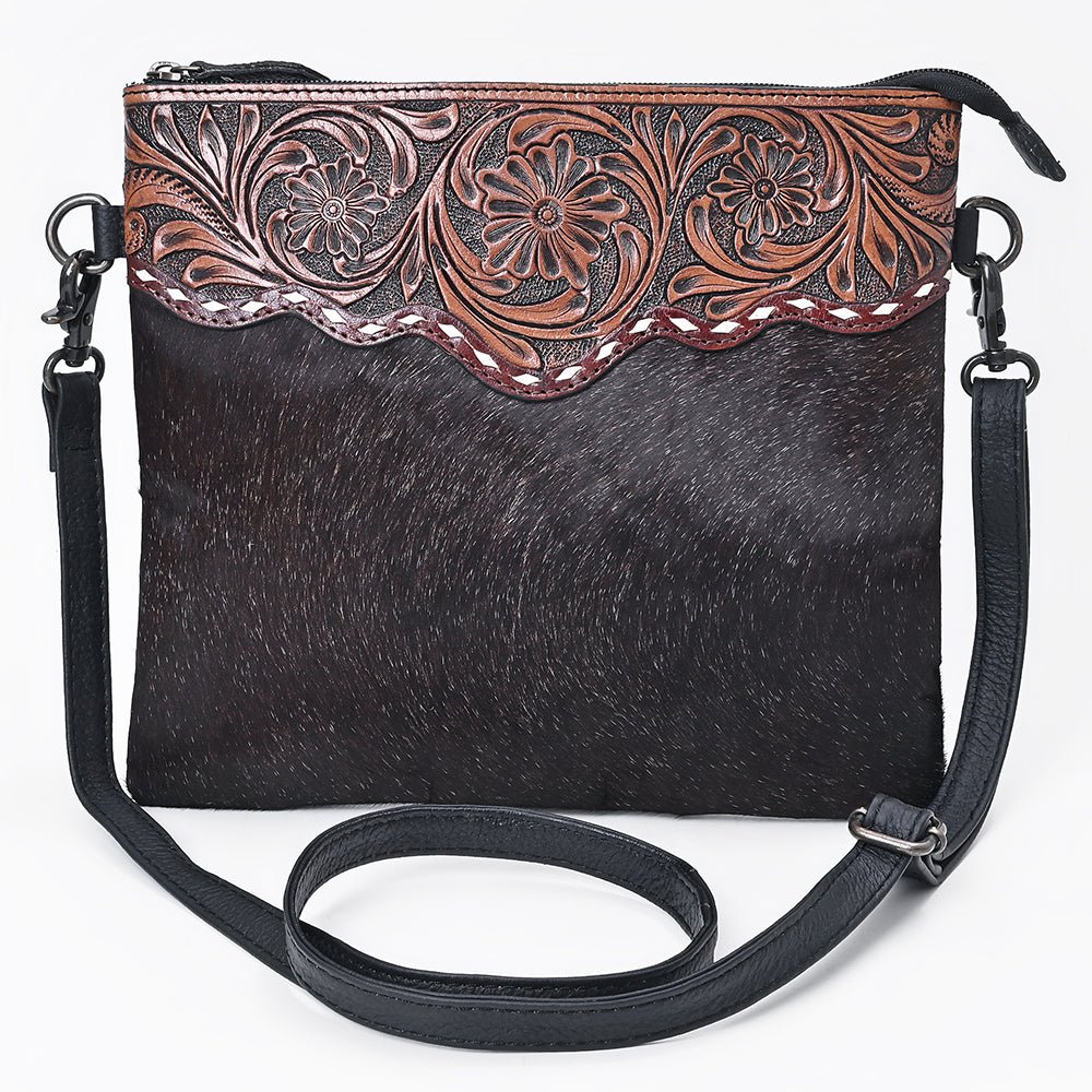 Ohlay Crossbody Hand Tooled Hair-On Genuine Leather