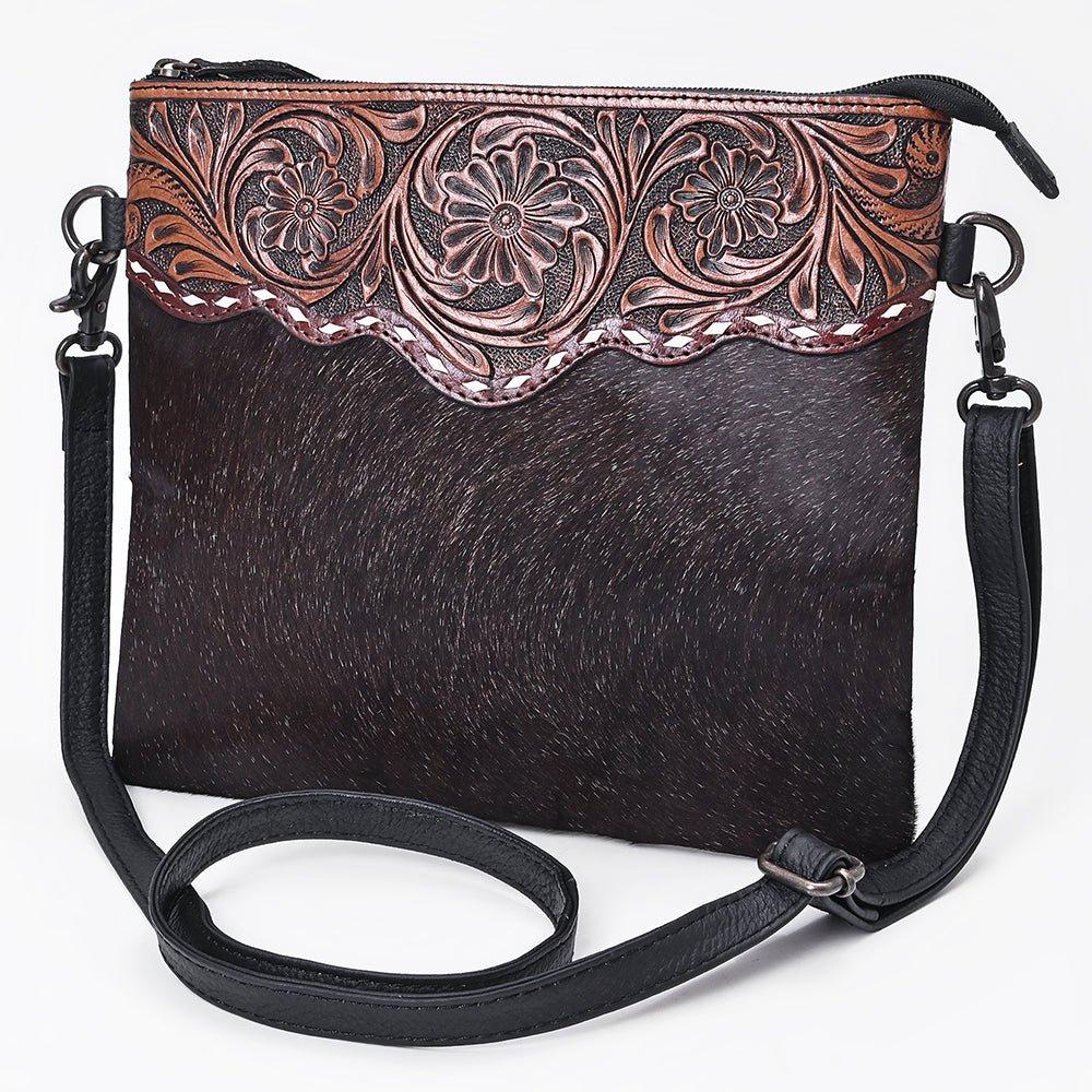 Ohlay Crossbody Hand Tooled Hair-On Genuine Leather