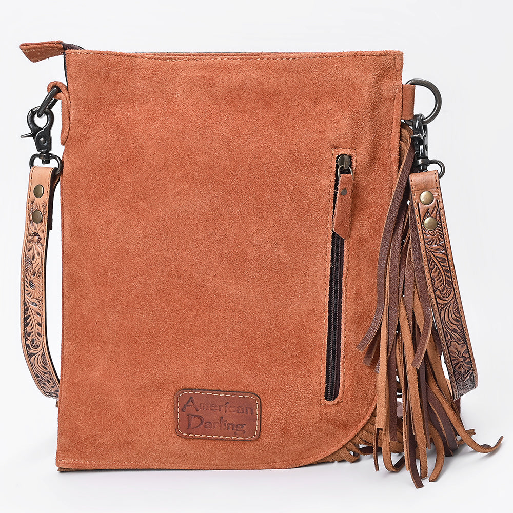American Darling Women's Chaps Bag Western Hand Tooled Genuine Leather Handbag