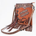 American Darling Women's Chaps Bag Western Hand Tooled Genuine Leather Handbag
