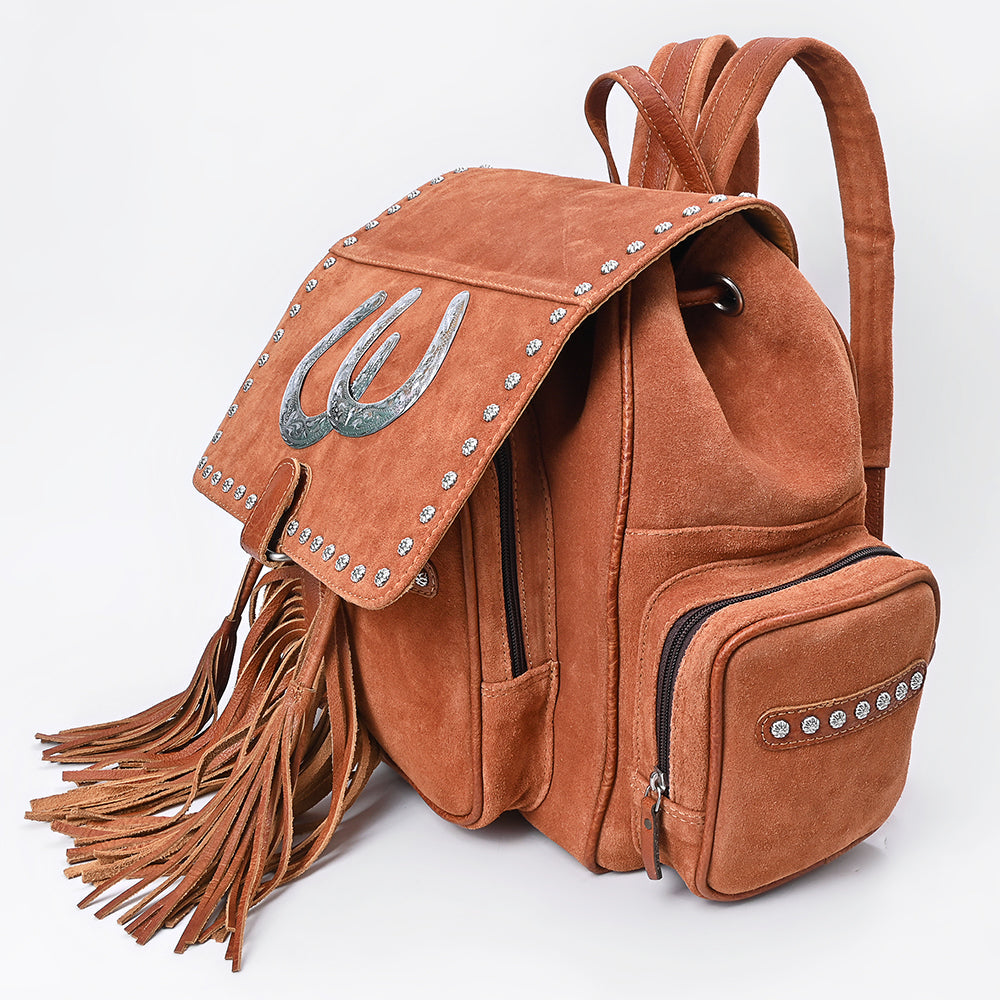 American Darling Women's Backpack Western Suede Genuine Leather Handbag