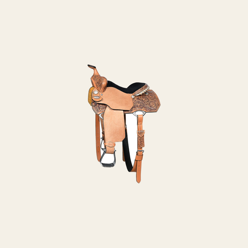 HILASON Western Horse Saddle Ranch Roping Roper American Leather Tan