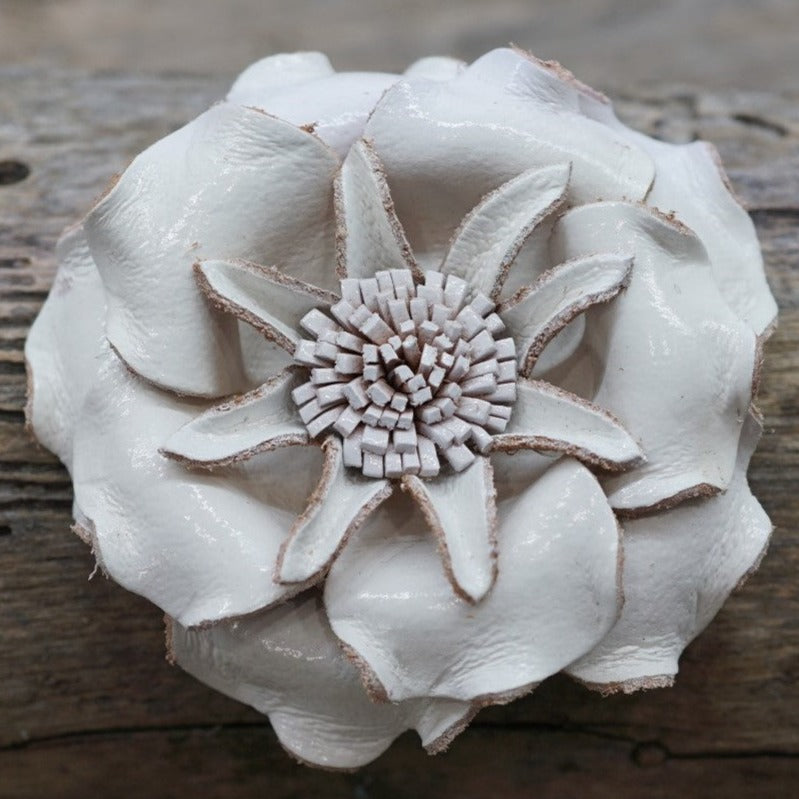 Hand Painted Leather Flowers - Gardenias — view 2