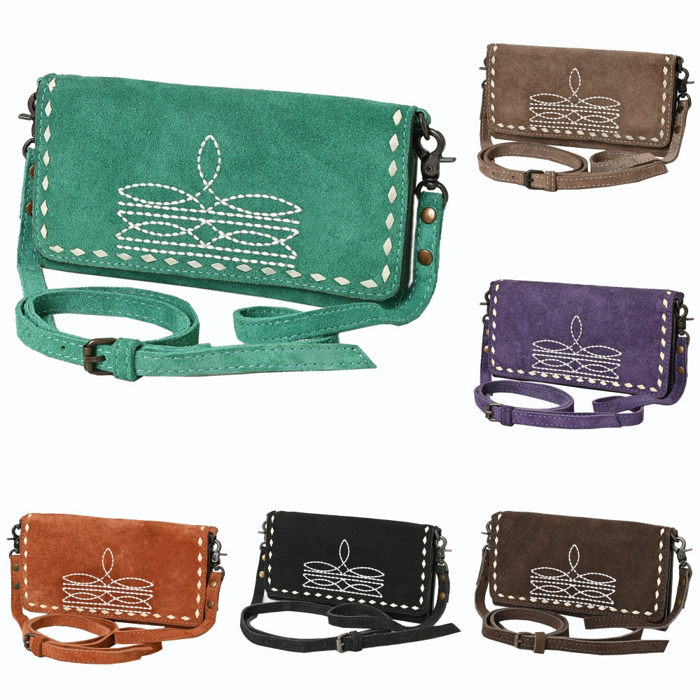 American Darling Western Small Cross Body Genuine Leather Handbag Purse Wallet Bag For Women Girls