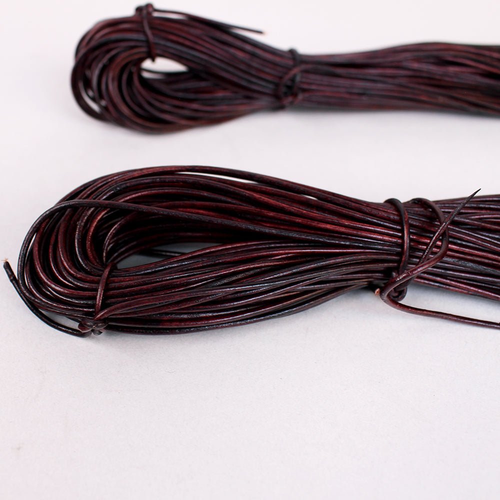 HILASON Thin Round Genuine Leather Cord Thread Lacing 2 Ft and 3 Ft Lengths Beading & Repairs DIY Crafts
