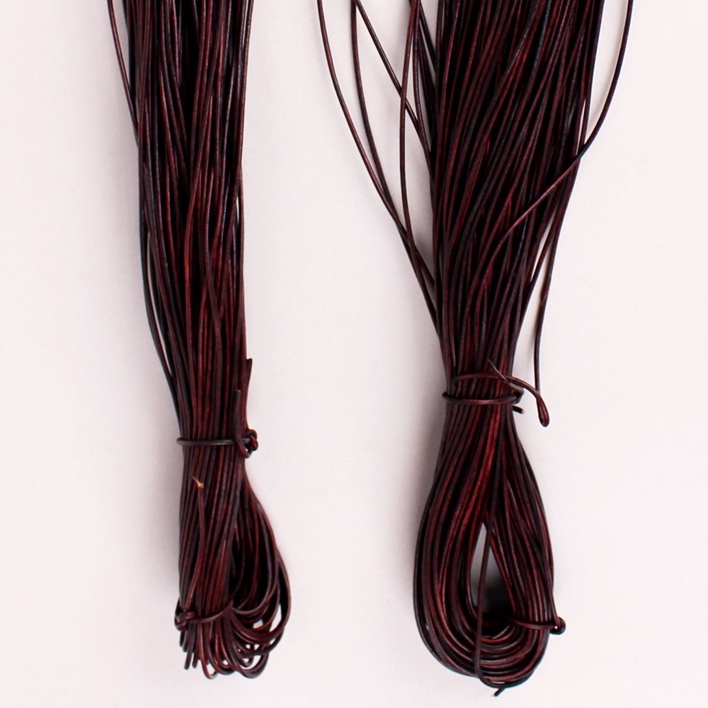 HILASON Thin Round Genuine Leather Cord Thread Lacing 2 Ft and 3 Ft Lengths Beading & Repairs DIY Crafts